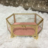 Hexagon Vintage Antique Style Wedding Jewelry Trinket Bow Box Gold Victorian