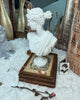 Antique Victorian Wood Trinket Jewelry Box Mirror Gold 19th Century