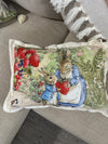 Beatrix Potter Peter Rabbit Farm Home Decor Cushion Sofa Bed Throw Pillows w Tassels Vintage Style 18” Easter Set of 3