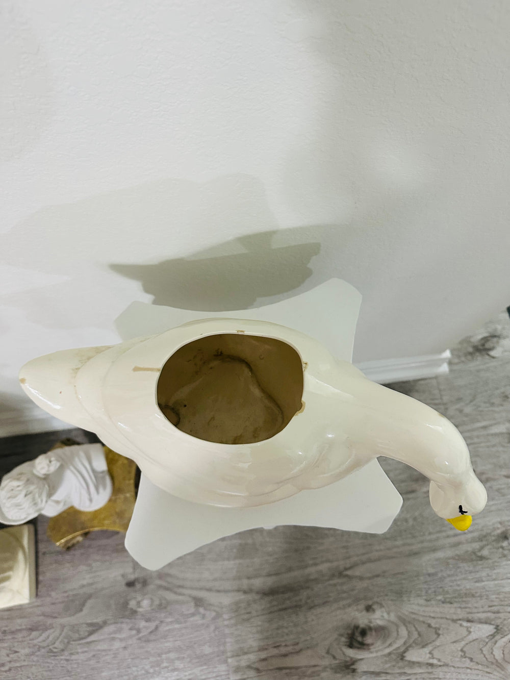 Vintage Goose Duck Planter Shelf Sitter Ceramic Plant Holder Figurine Sculpture Farmhouse Home Decor