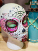Handmade - OOAK - Mannequin Foam Head - Rhinestone - Dia De Los Muertos - Home Decor - Zombie - House Warming Gift