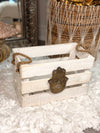 Antique Gold Hand Painted Hamsa w/ All Seeing Eye Adornment Wooden Crate ~Organizer Box