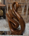 Wooden Swan Hand Carved Figurine Home Decor Boho Shabby Chic Farm House Style