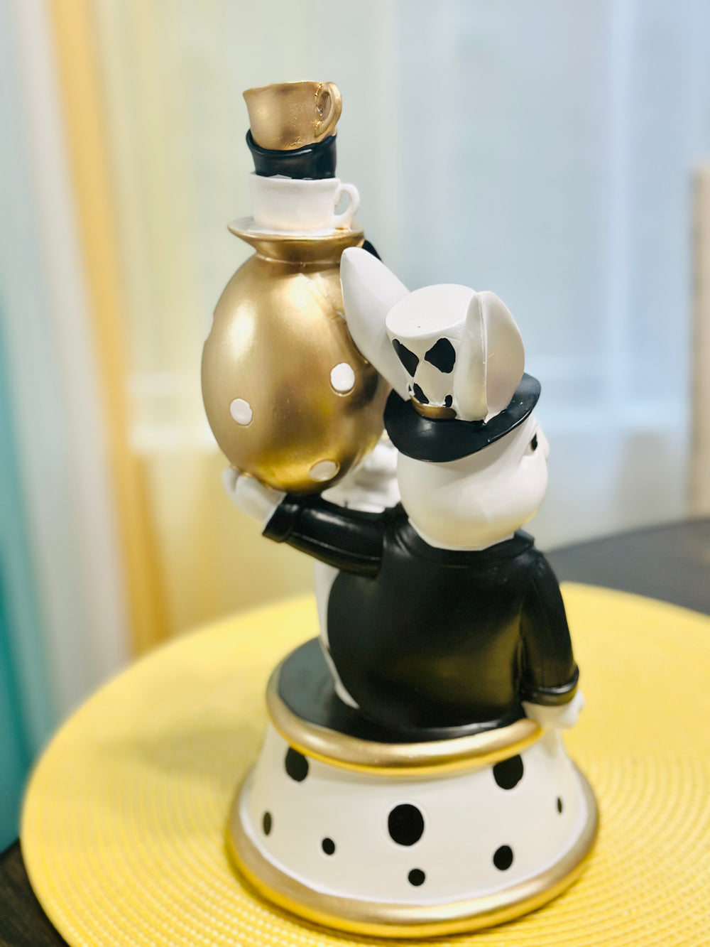 Martha Stewart Bunny Figurine Alice In Wonderland Cup Balancing Easter Decor
