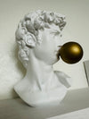 Michelangelo David Bust Pop Art Bubblegum Antique Gold Hollywood Regency Vintage Style