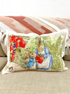Beatrix Potter Peter Rabbit Farm Home Decor Cushion Sofa Bed Throw Pillows w Tassels Vintage Style 18” Easter Set of 3