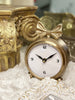 Vintage Style Antique Gold Desk Clock With Large Bow Boho Shabby Chic Home Decor ~ Victorian
