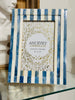 Blue & White Portofino Stripe Picture Photo Frame 4x6  Bone Made Chic Vintage Style Home Decor
