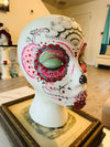 Handmade OOAK Mannequin Foam Head Rhinestone Dia De Los Muertos Home Decor Zombie