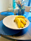 Made in Portugal White Ceramic Round Fruit Bowl Holder - Large