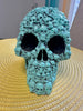Blue & Black Handmade Resin Statue Garden Skull Head Skull Skelleton Pattern Vintage Oddity