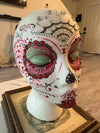Handmade OOAK Mannequin Foam Head Rhinestone Dia De Los Muertos Home Decor Zombie
