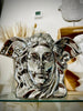 Large Medusa Vase - Greek Mythology - Silver Home Decor - House Warming Gift - Gothic - Vintage Style - Hollywood Regency Decor Style - Ceramic Plant Holder - Chrome