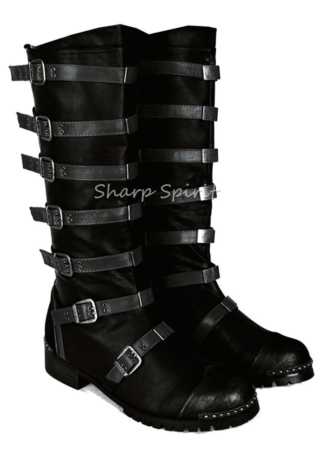 Mens Steampunk Strapped Halloween Costume Boots