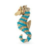 Authentic Betsey Johnson Mermaid Hippocampus Sea Horse Pin Brooch Rhinestone Crystals Jewelry