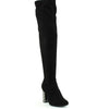 Carlos Santana Thigh High Wide Calf Women's Quantum Fashion Gothic Rave Boots w Metallic Heels 9.5