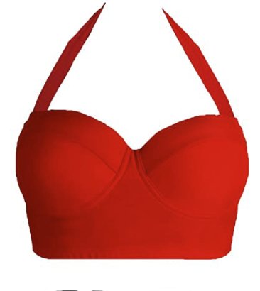 Red Swimsuit Top Vintage Style Bikini Top Only Large