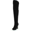 Carlos Santana Thigh High Wide Calf Women's Quantum Fashion Gothic Rave Boots w Metallic Heels 9.5