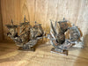 Vintage Rusted Metal La Niña Columbus Ship Sculpture Figurine Navy Nautical Home Decor