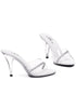 4 Heel Clear Mule W/Rhinestones.