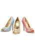 4.5 Decorative Fabric Peep-Toe W/Rhinestones.