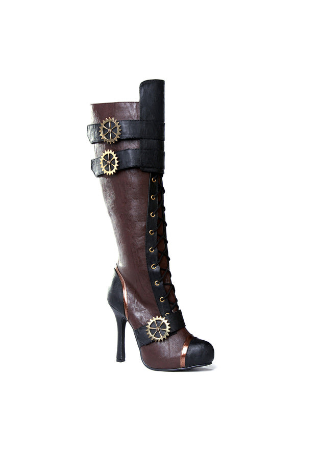 4 Knee High Steampunk Boot With Laces. Women