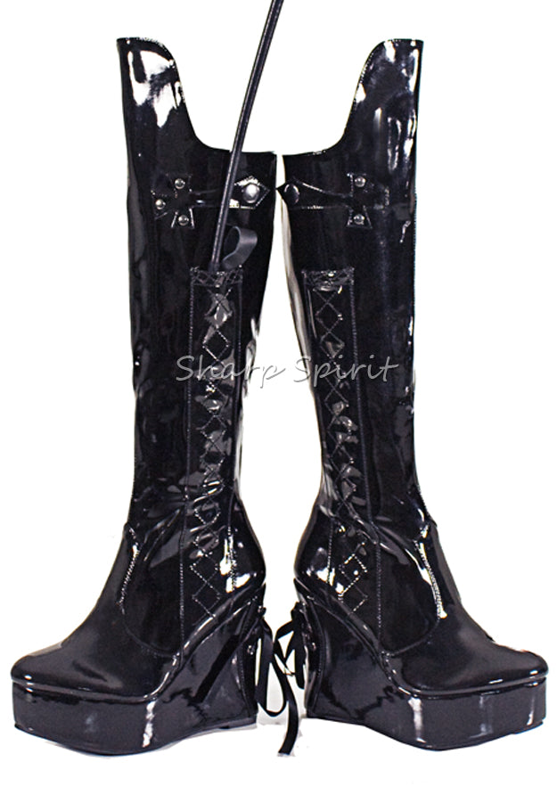 4.5 Heel Knee High Boot With Whip