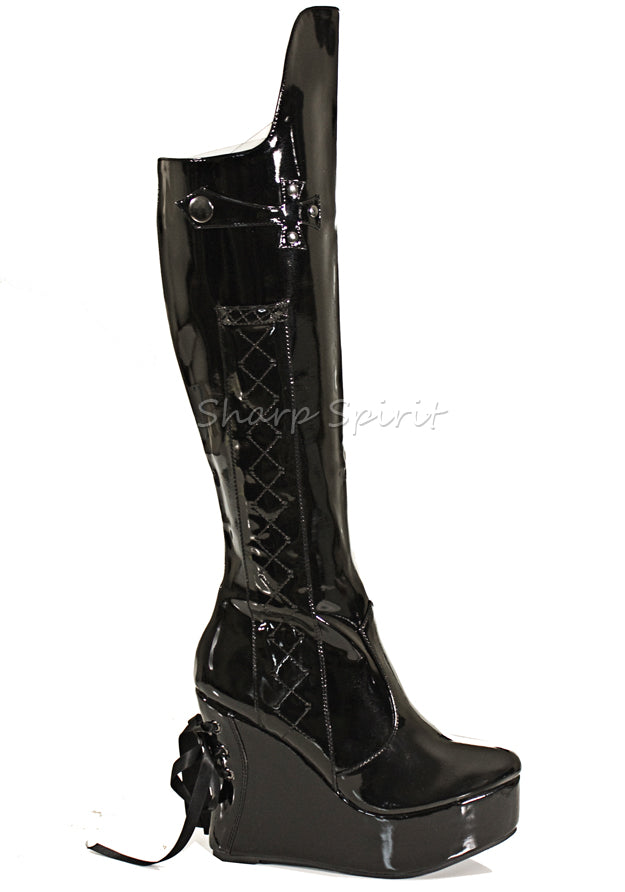 4.5 Heel Knee High Boot With Whip