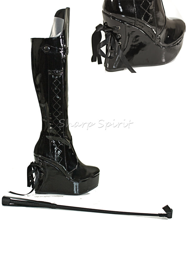 4.5 Heel Knee High Boot With Whip