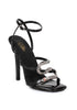 5 Heel Strap Sandal with Snake Décor.