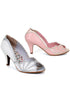 3' Metallic Detailing Peep Toe Heel