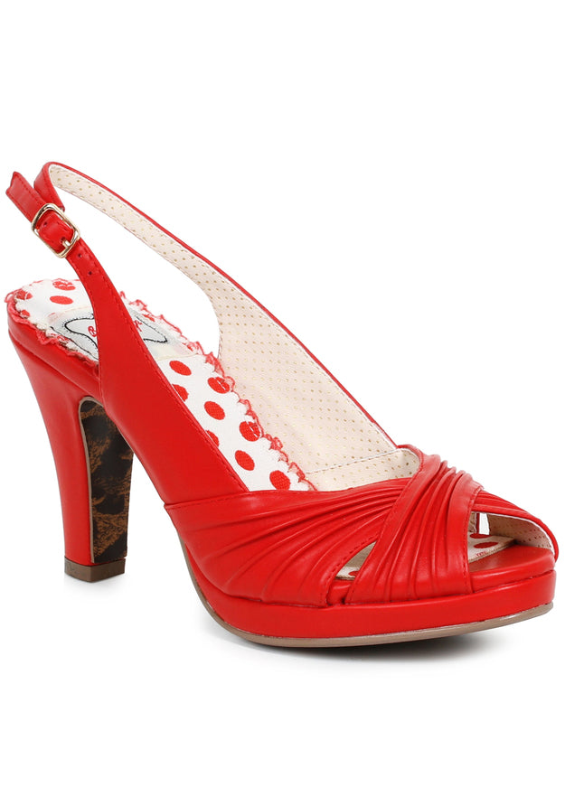 4 Ruched Peep Toe Sling Back