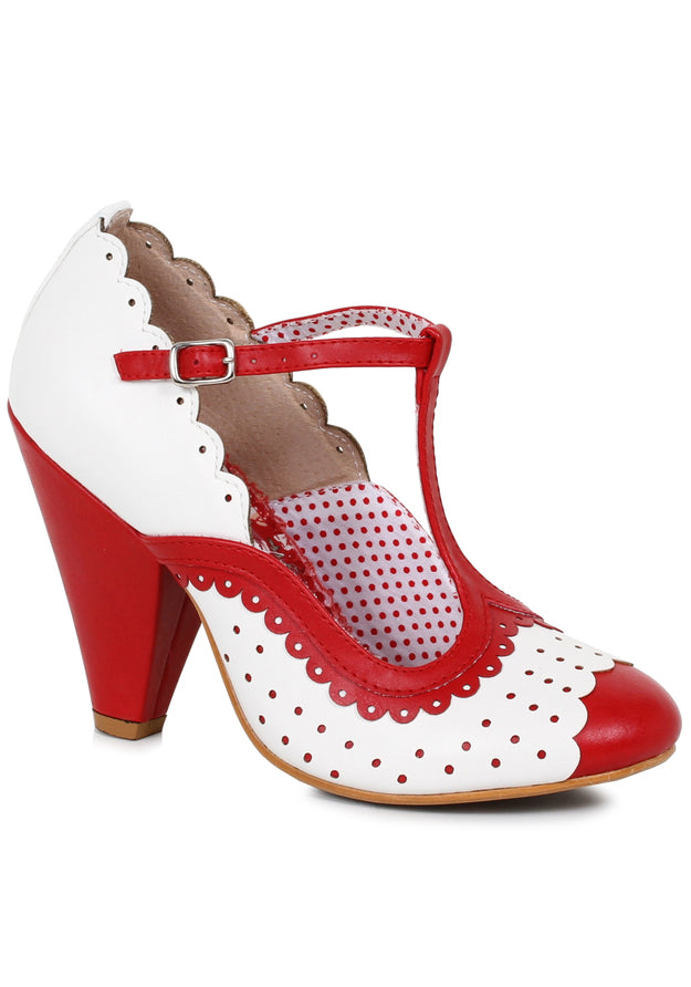 4 T Strap Dot Detail Heel