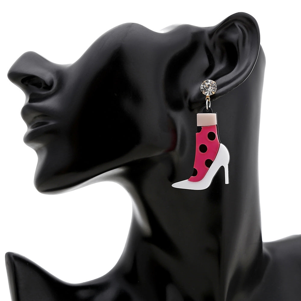 Barbie Inspired High-heeled Shoes 80s Retro Style Acrylic Earrings