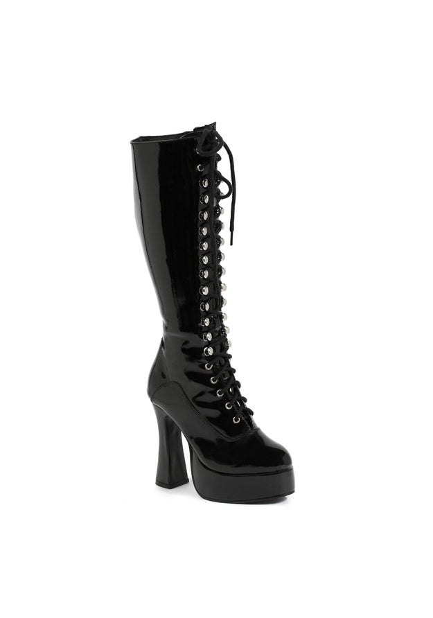 5 Heel Knee Boots W/Zipper.