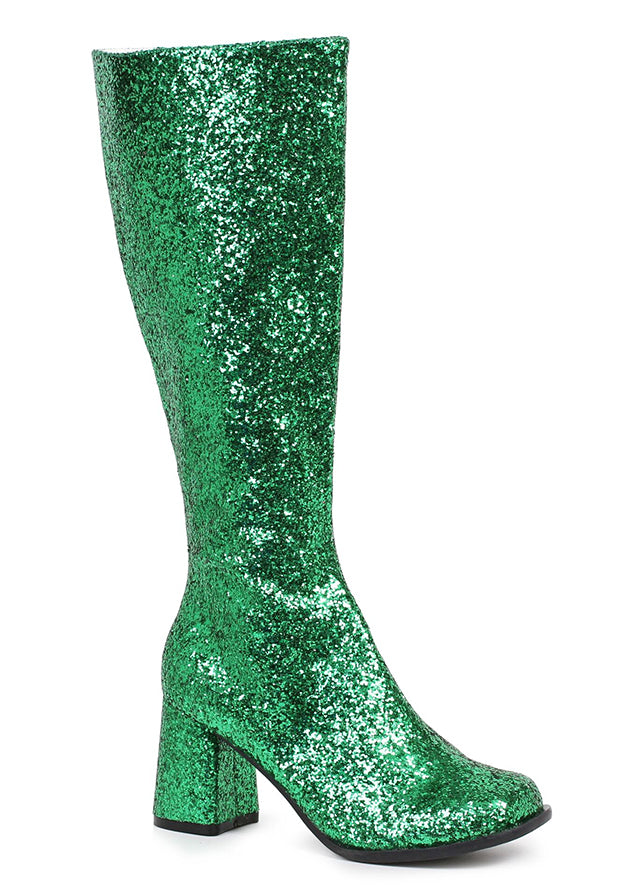 3 Heel Glitter Gogo Boot. W/Zipper.