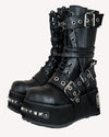 Chrome Metal Plated Platform Rave Unisex Boots