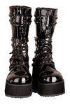 Black Patent Pyramid Studded Boots