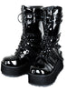 Black Patent Pyramid Studded Boots