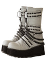 Grey Multi Reflective Rave Unisex Platform Boots