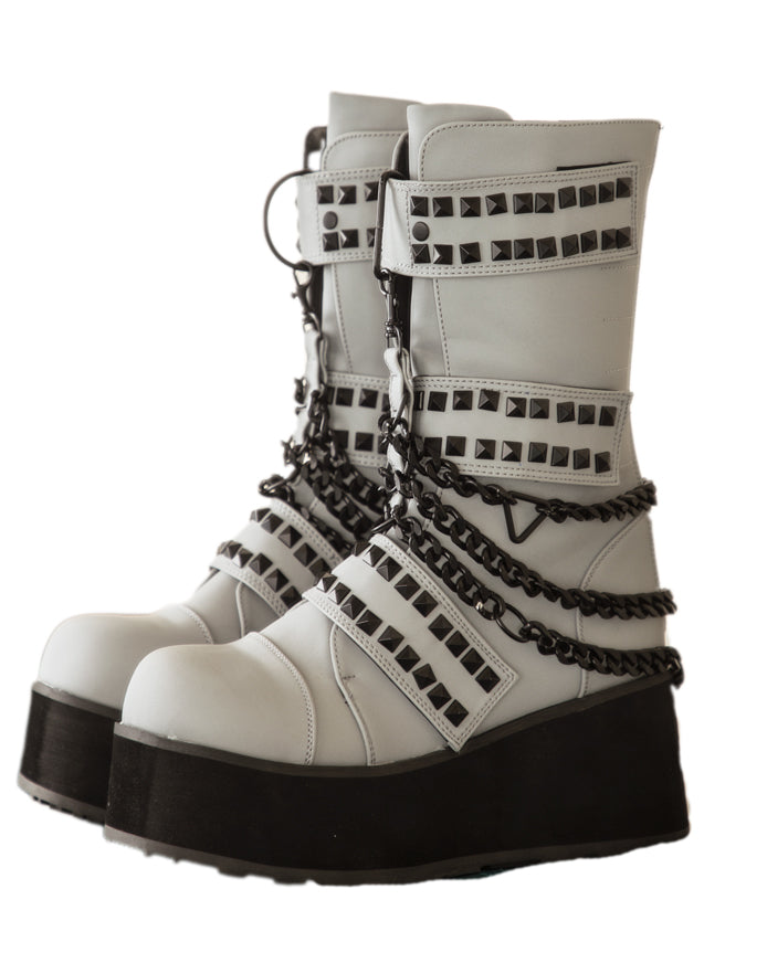 Grey Multi Reflective Rave Unisex Platform Boots