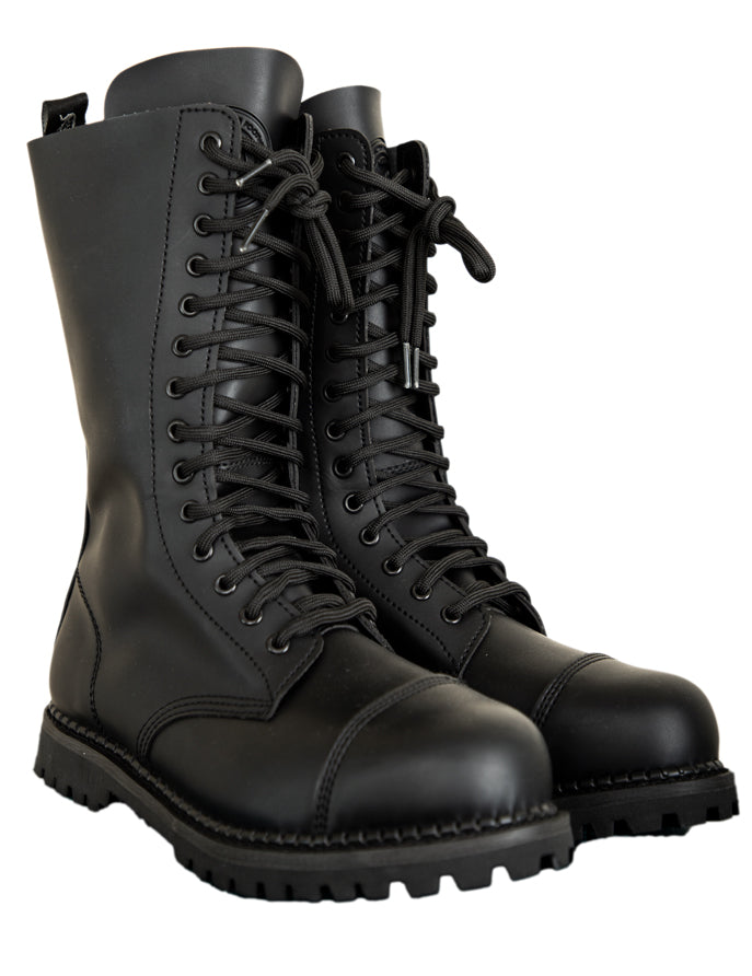 Basic Military Style Mid-Calf Lace Up Rave Boots