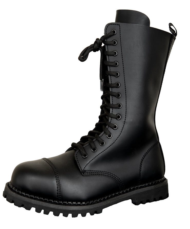 Basic Military Style Mid-Calf Lace Up Rave Boots
