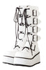 White PU Multiple Buckle Cyber Rave Boots