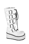 White PU Multiple Buckle Cyber Rave Boots