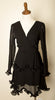 NWT Vintage Style Little Black Dress w Ruffles Gothic Victorian Princess Style Kimono Party L