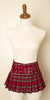Vintage - Pleated Red Plaid Mini Skirt Clubwear Punk Gothic Rave School Girl Clubbing Large