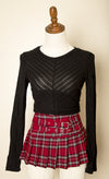 Black Long Sleeve Fitted Gothic Top Size Medium