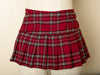 Vintage - Pleated Red Plaid Mini Skirt Clubwear Punk Gothic Rave School Girl Clubbing Large