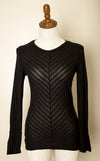 Black Long Sleeve Fitted Gothic Top Size Medium